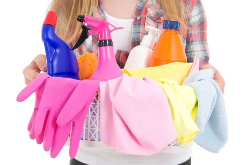 Carpet cleaning team using sustainable waste sorting practices in Friern Barnet