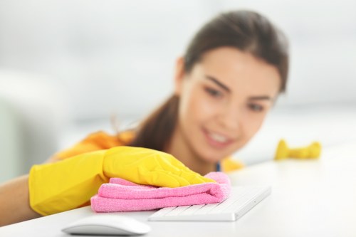 Technician performing deep carpet cleaning on a residential carpet